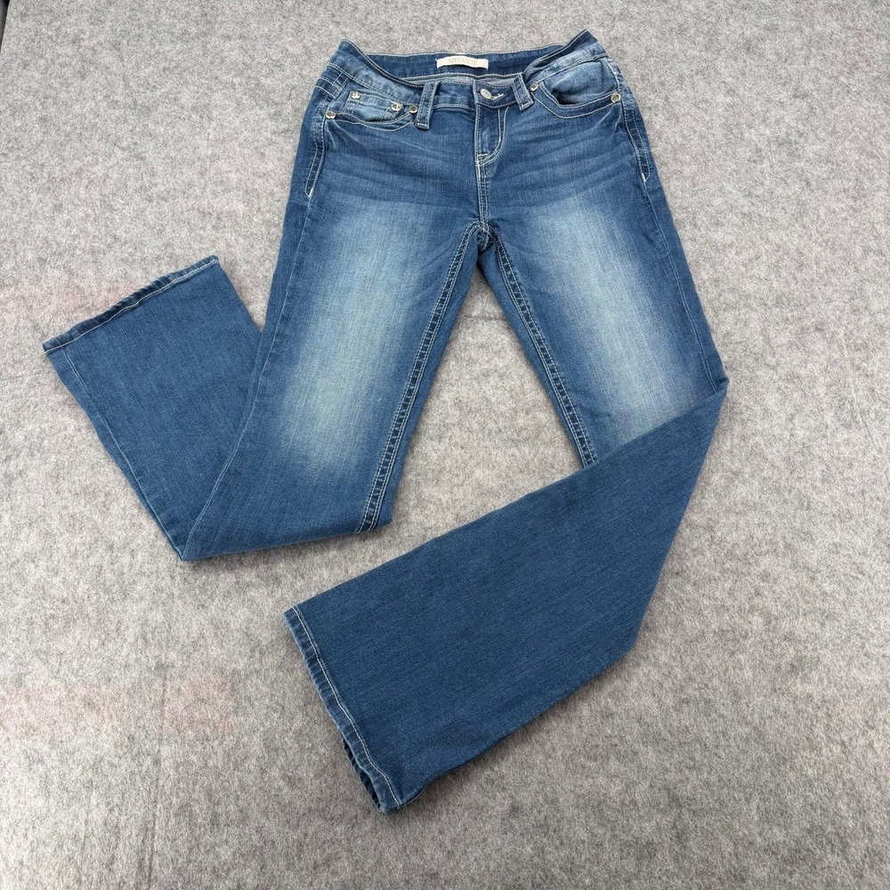 Shyanne Womens Embroidered Wing Bootcut Jeans Medium Wash Western Cowgirl 26x31